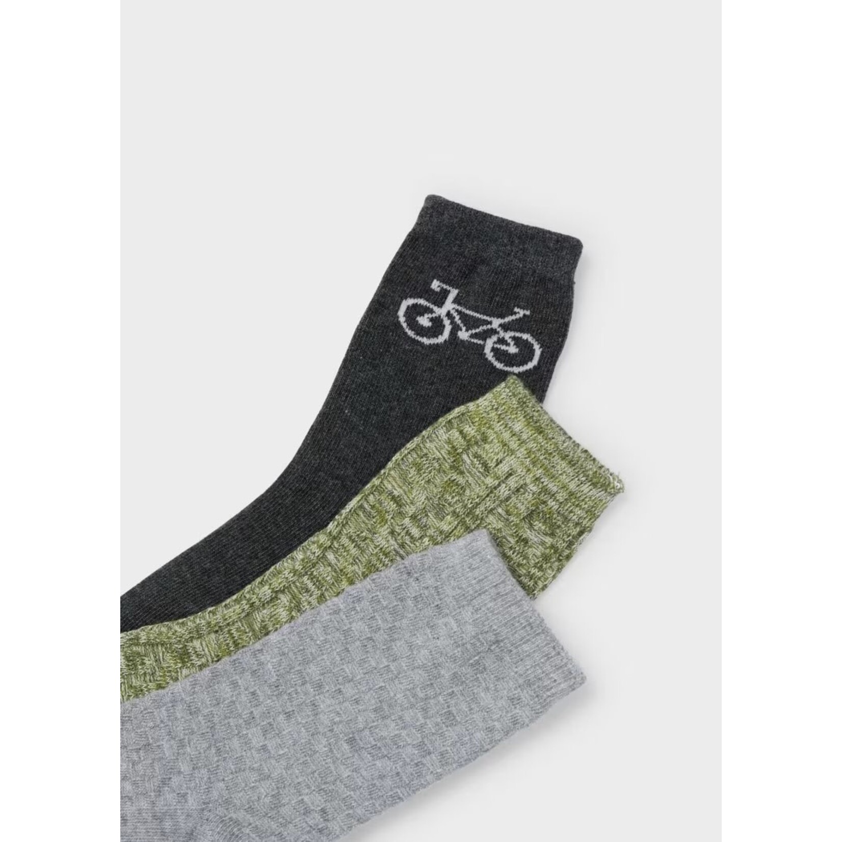 Mayoral MAYORAL - 3-Pack Crew Socks 'Bicycle - Green/Grey'