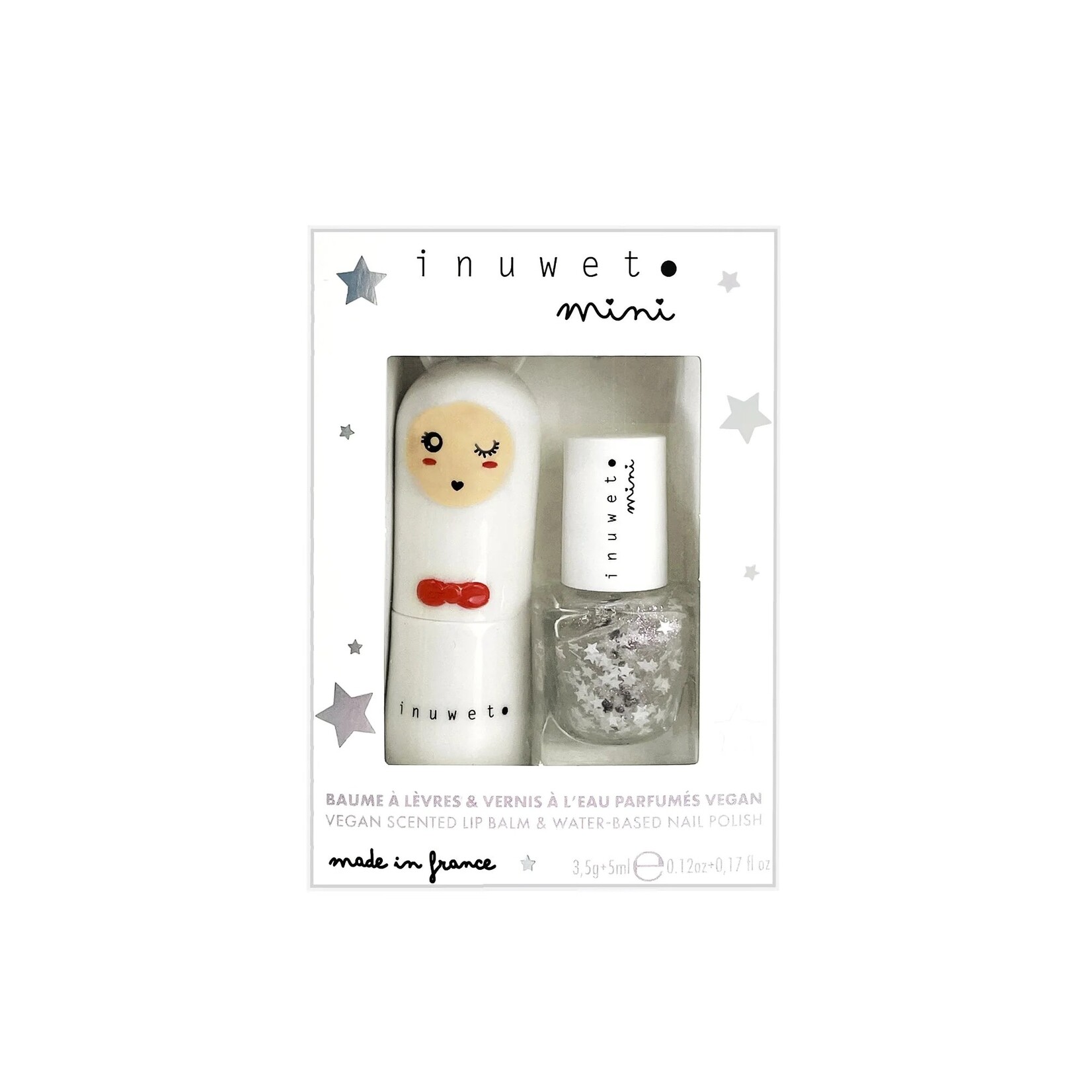 Inuwet INUWET - Duo baume & vernis pour enfants - Étoiles 'Barbe à papa'