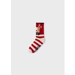 Mayoral MAYORAL - Red and beige lined non-slip socks with reindeer patterns