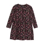 Minymo MINYMO - Black dress with purple and pink flower and berry print