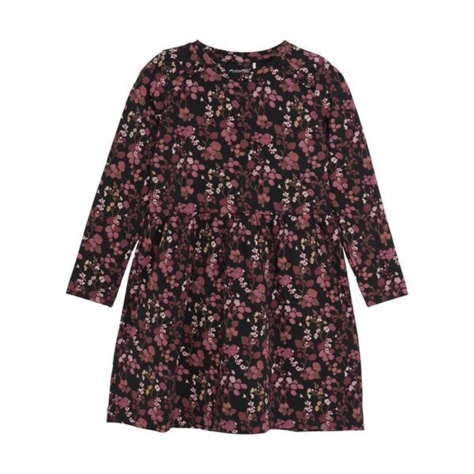 Minymo MINYMO - Robe marine avec des fleurs et baies violettes et roses