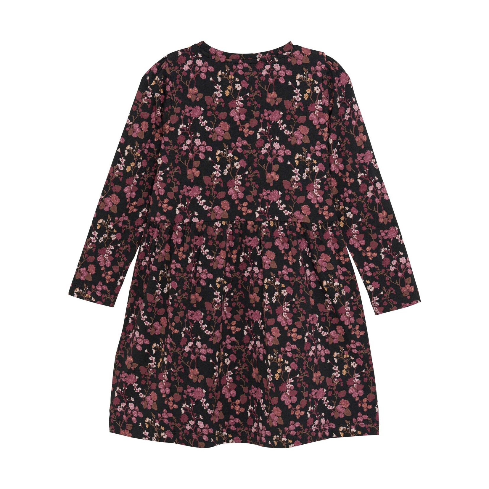 Minymo MINYMO - Robe marine avec des fleurs et baies violettes et roses