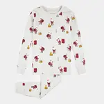 Petit Lem PETIT LEM - Must Be Santa Print on Lunar Grey PJ Set
