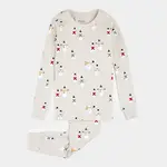 Petit Lem PETIT LEM - Ensemble pyjama crème à imprimés de bonhommes de neige (2 pcs)