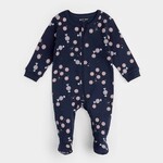 Petit Lem PETIT LEM - Pyjama de bébé bleu nuit à imprimés de bonbons spirales étoilées