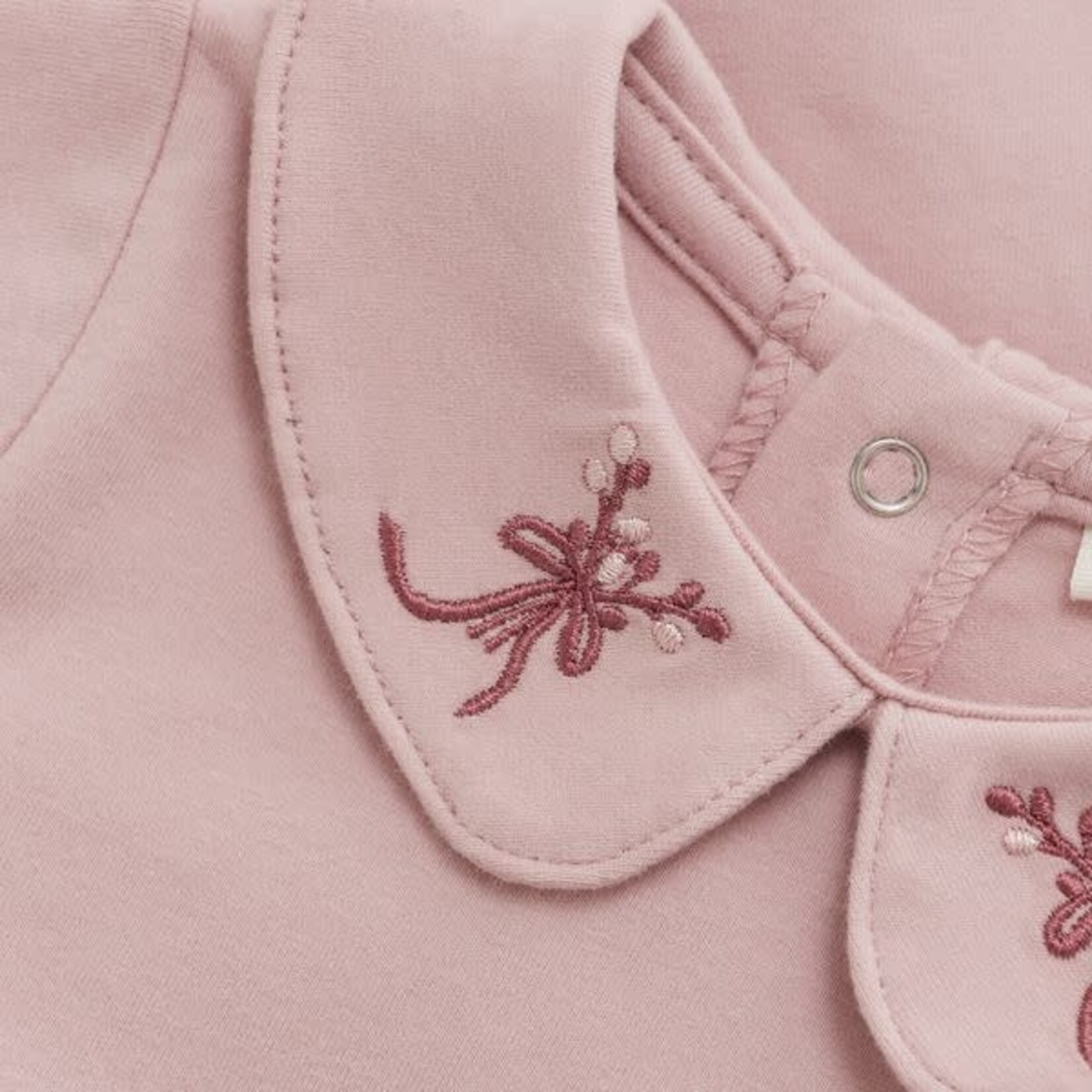 Fixoni FIXONI - Dusty rose onesie with a peter pan collar