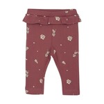 Fixoni FIXONI - Rib leggin in burgundy pink with berry print