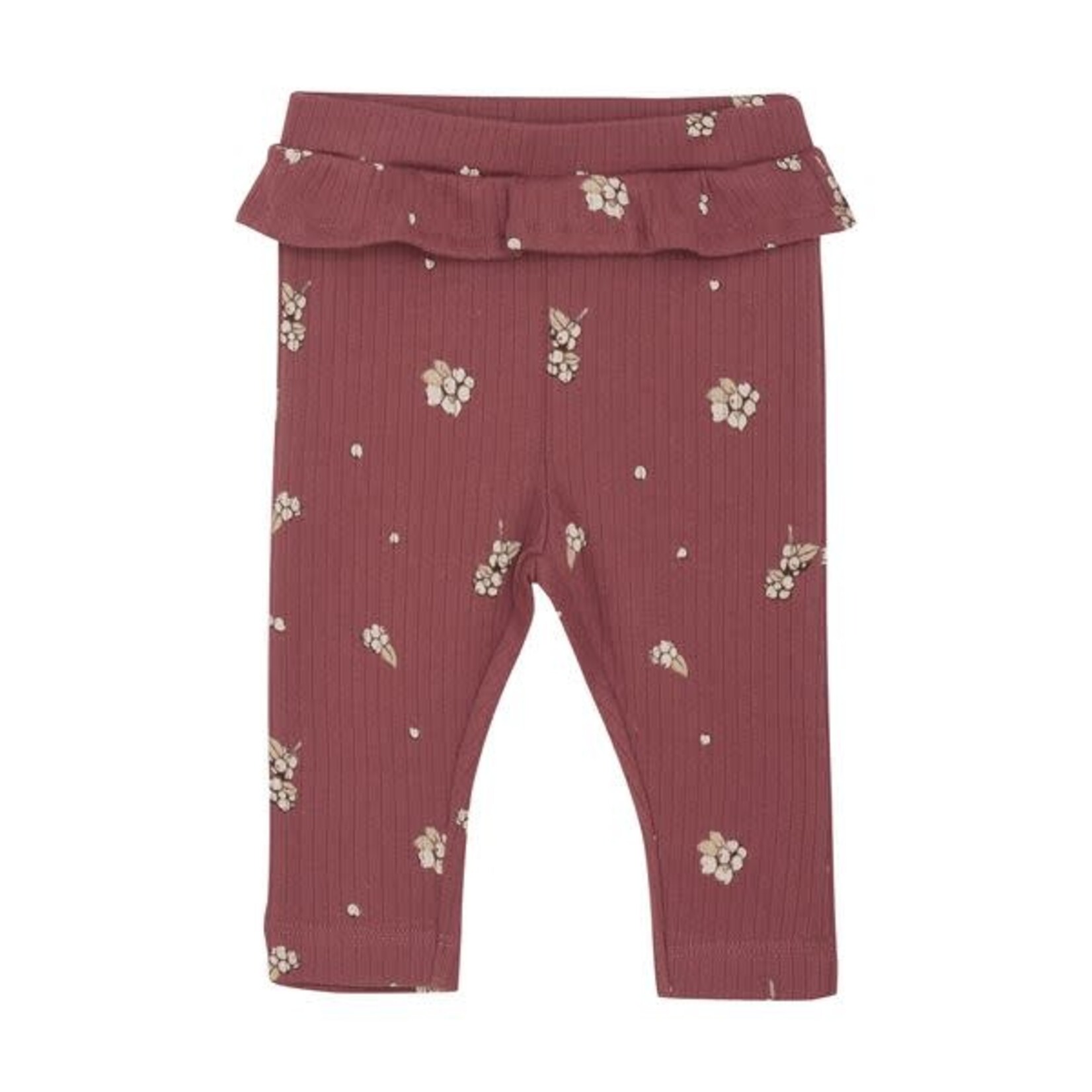 Fixoni FIXONI - Rib leggin in burgundy pink with berry print