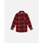 Deux par Deux DEUX PAR DEUX - Chemise boutonnée à manches longues en flanelle à carreaux noir et rouge