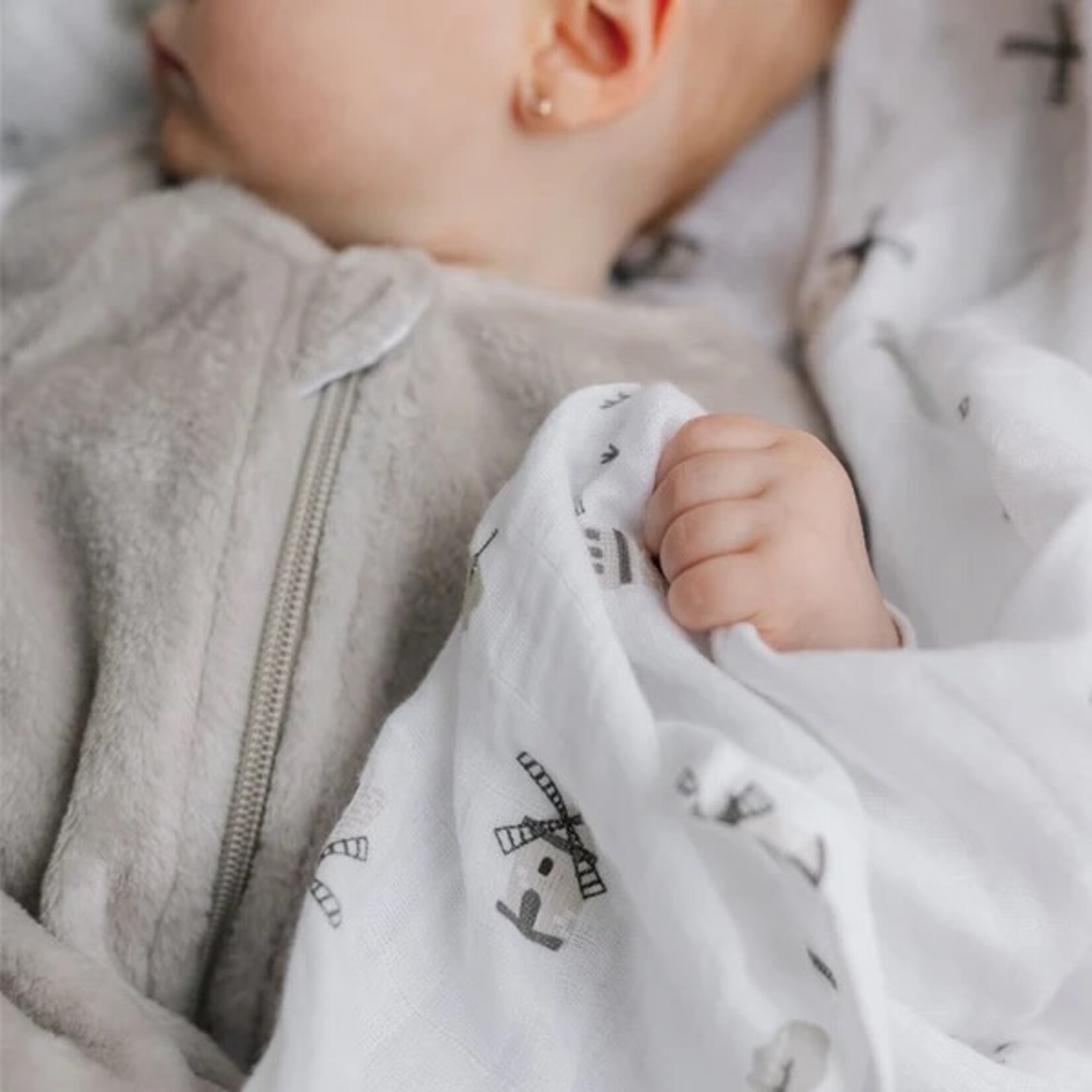 Perlimpinpin PERLIMPINPIN - cotton muslin blanket 'Windmills'