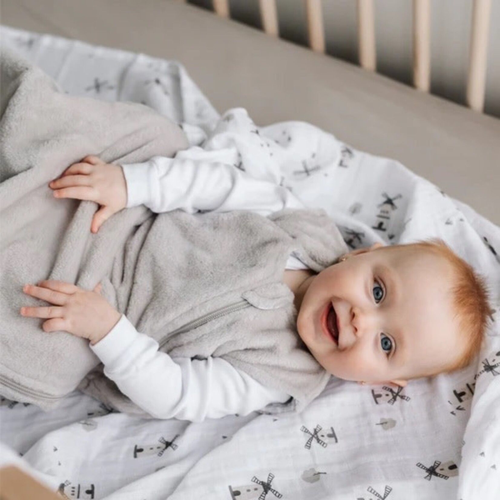 Perlimpinpin PERLIMPINPIN - cotton muslin blanket 'Windmills'