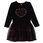 Nanö NANÖ - Robe à manches longues noir et rouge avec imprimé de coeur 'Saison pour briller'