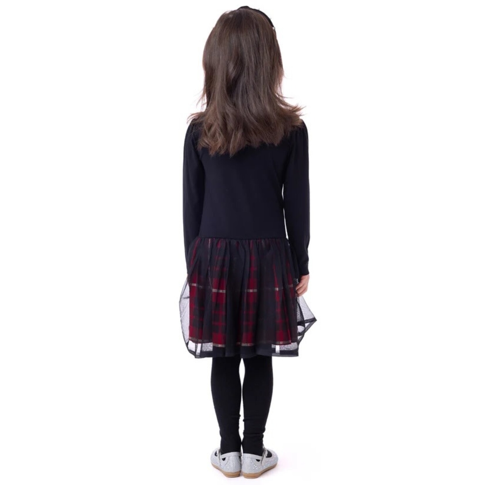 Nanö NANÖ - Black and red long sleeve dress with heart print 'Season to shine'
