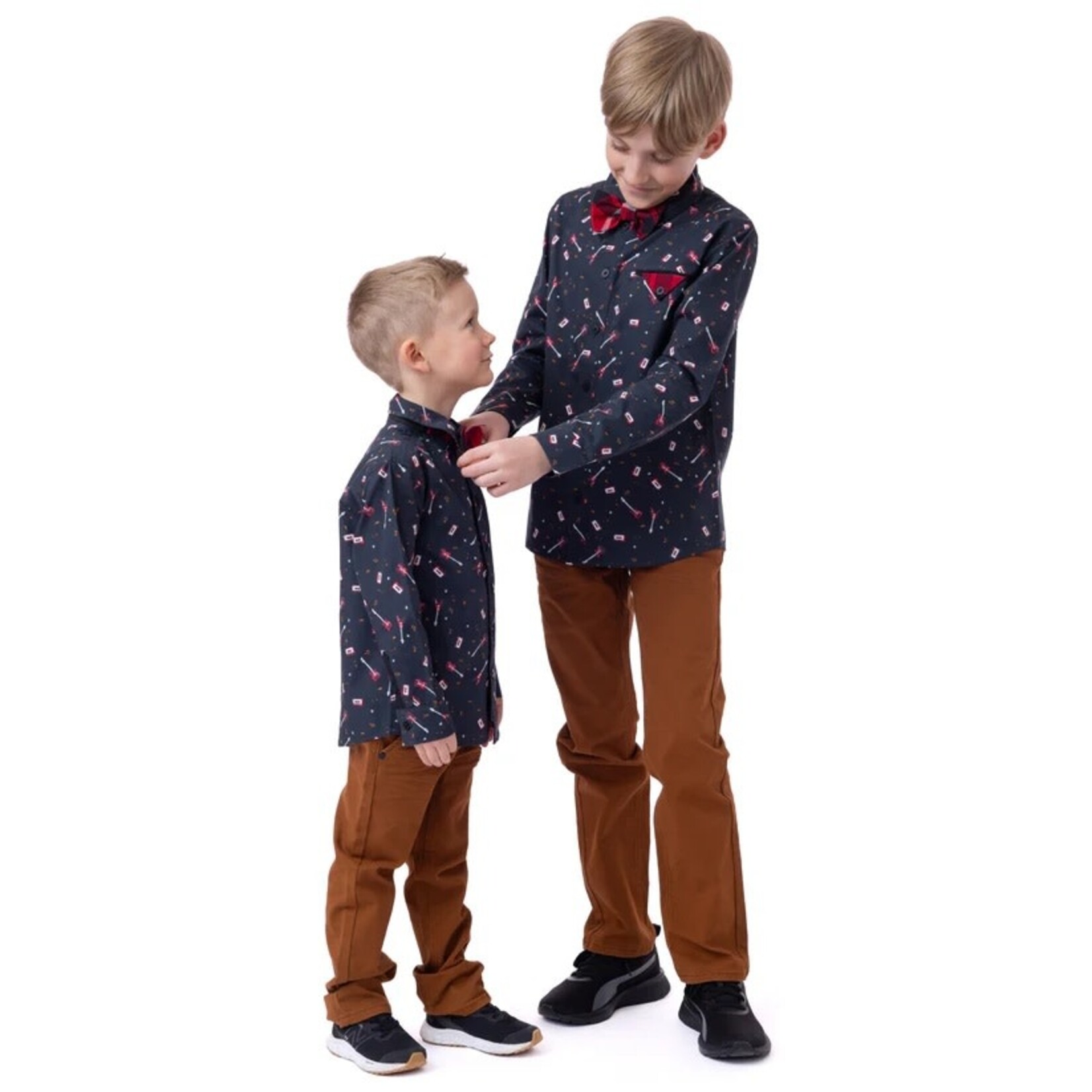 Nanö NANÖ - Chemise à manches longues noir avec imprimé et nœud papillon amovible 'M. Party, me voici'