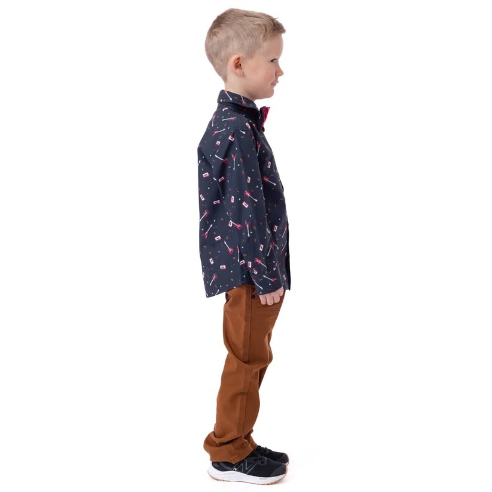 Nanö NANÖ - Chemise à manches longues noir avec imprimé et nœud papillon amovible 'M. Party, me voici'