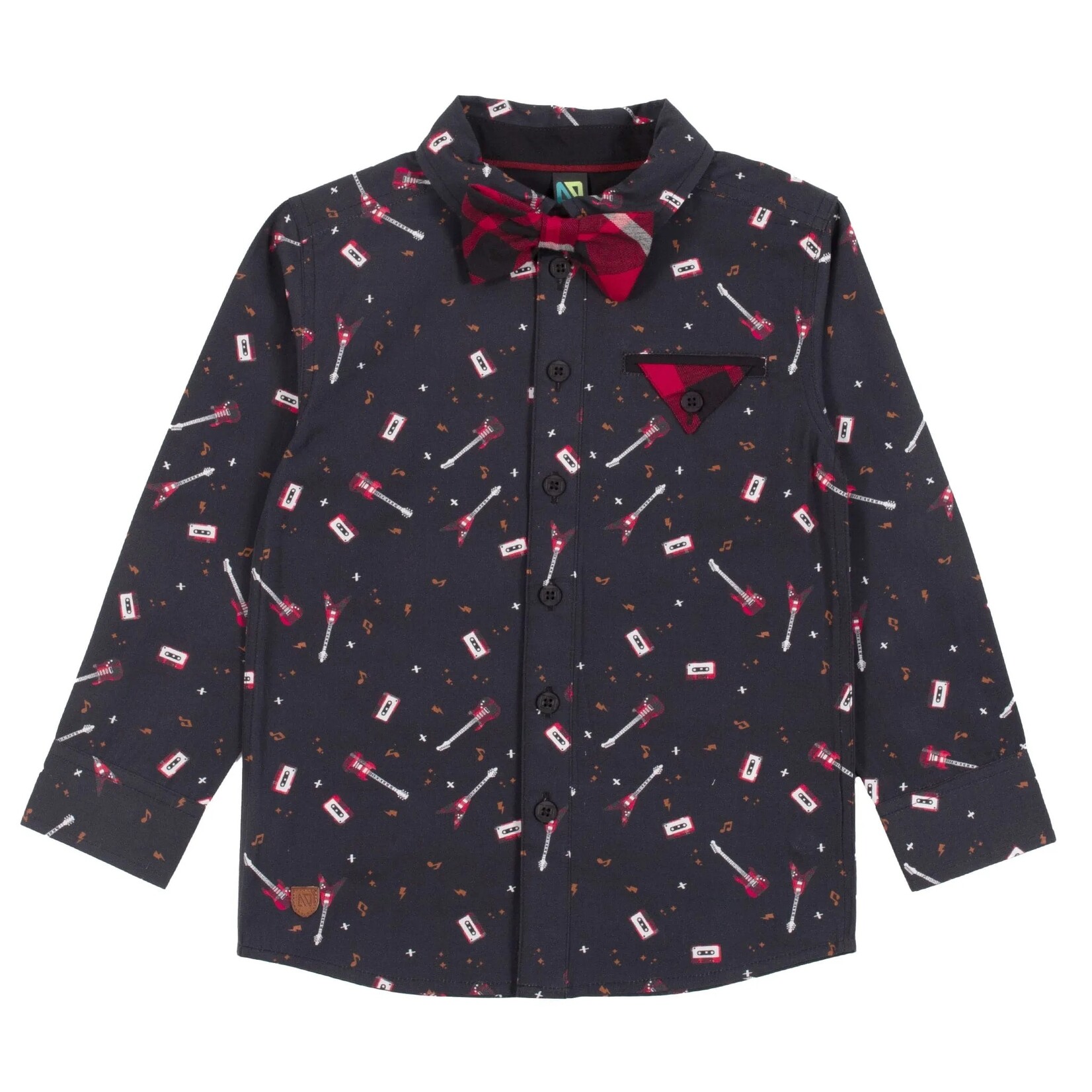 Nanö NANÖ - Chemise à manches longues noir avec imprimé et nœud papillon amovible 'M. Party, me voici'