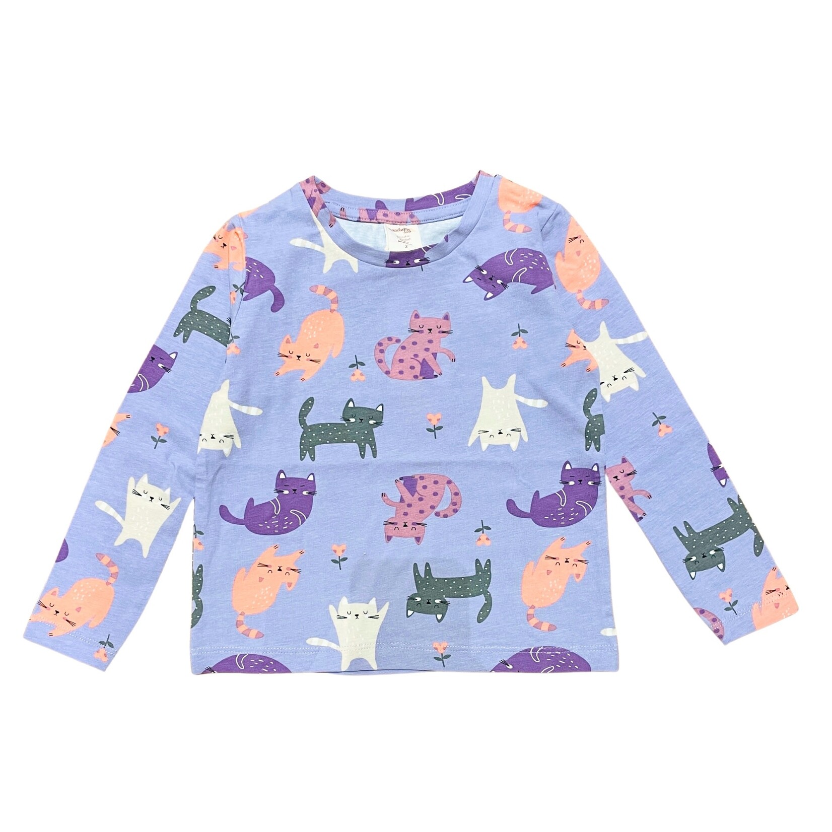 Mandarine & Co. MANDARINE & CO. - Lavender longsleeve t-shirt with colorful cat print