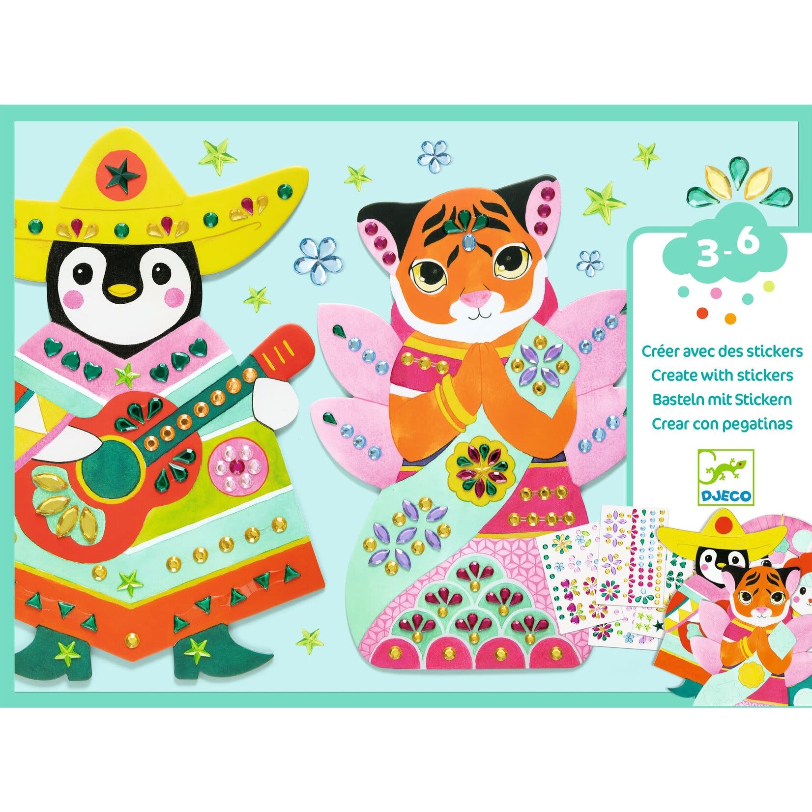 Djeco DJECO - Create with stickers 'Rhinestones'