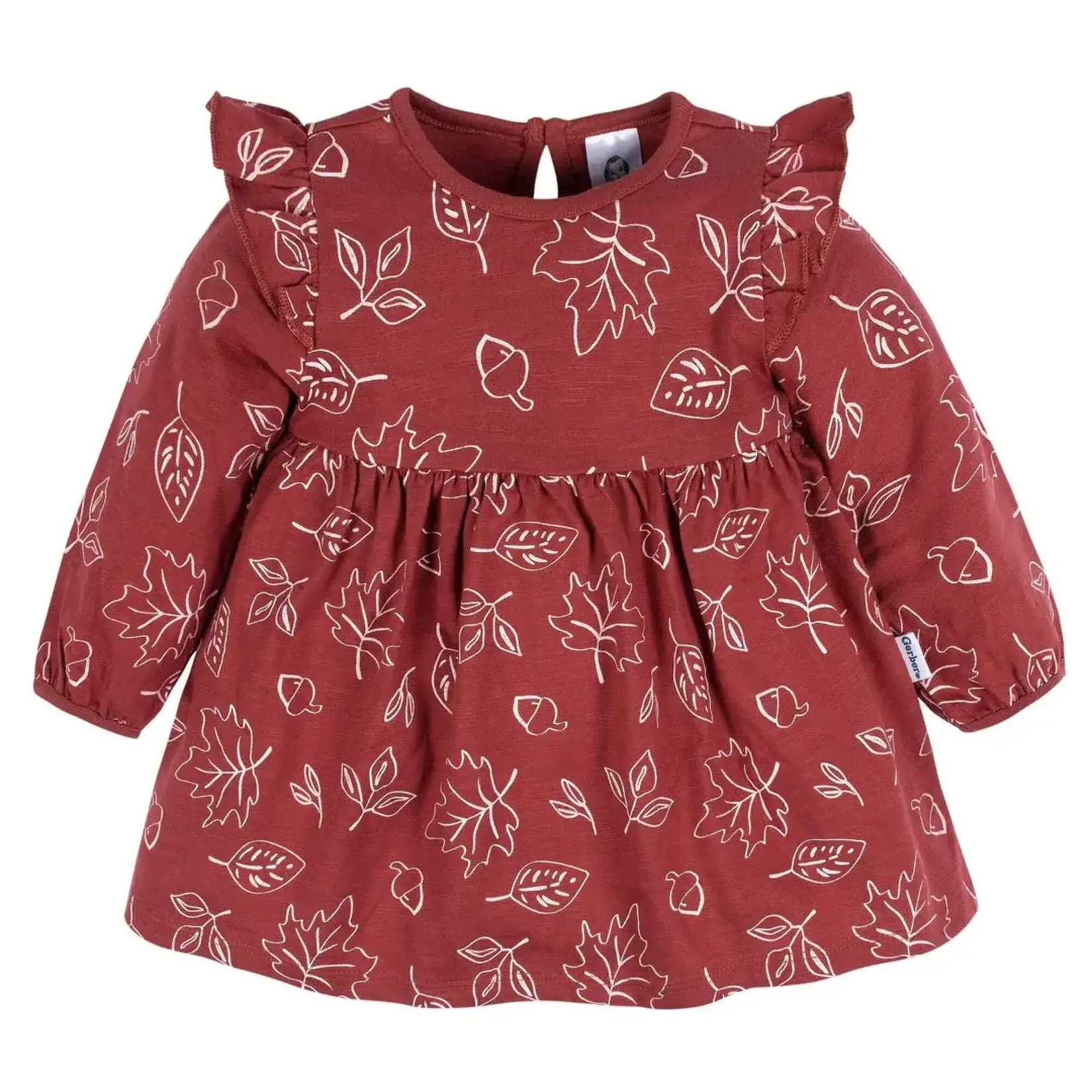 Gerber GERBER - Duo de robes manches longues rose et imprimée feuilles