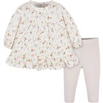 Gerber GERBER - Long-sleeved dress and legging set - Cream and flowers