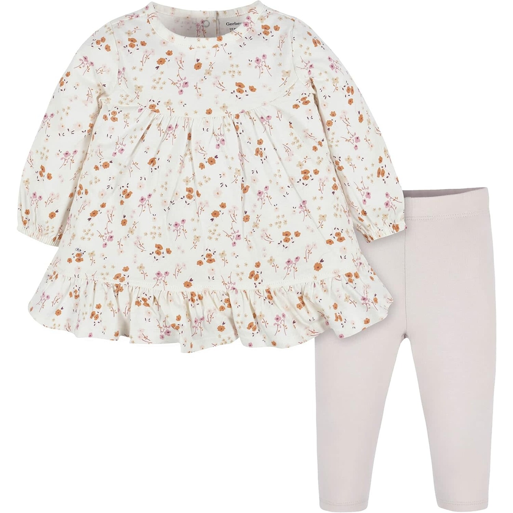 Gerber GERBER - Duo robe à manches longues et legging - Crème et fleurs