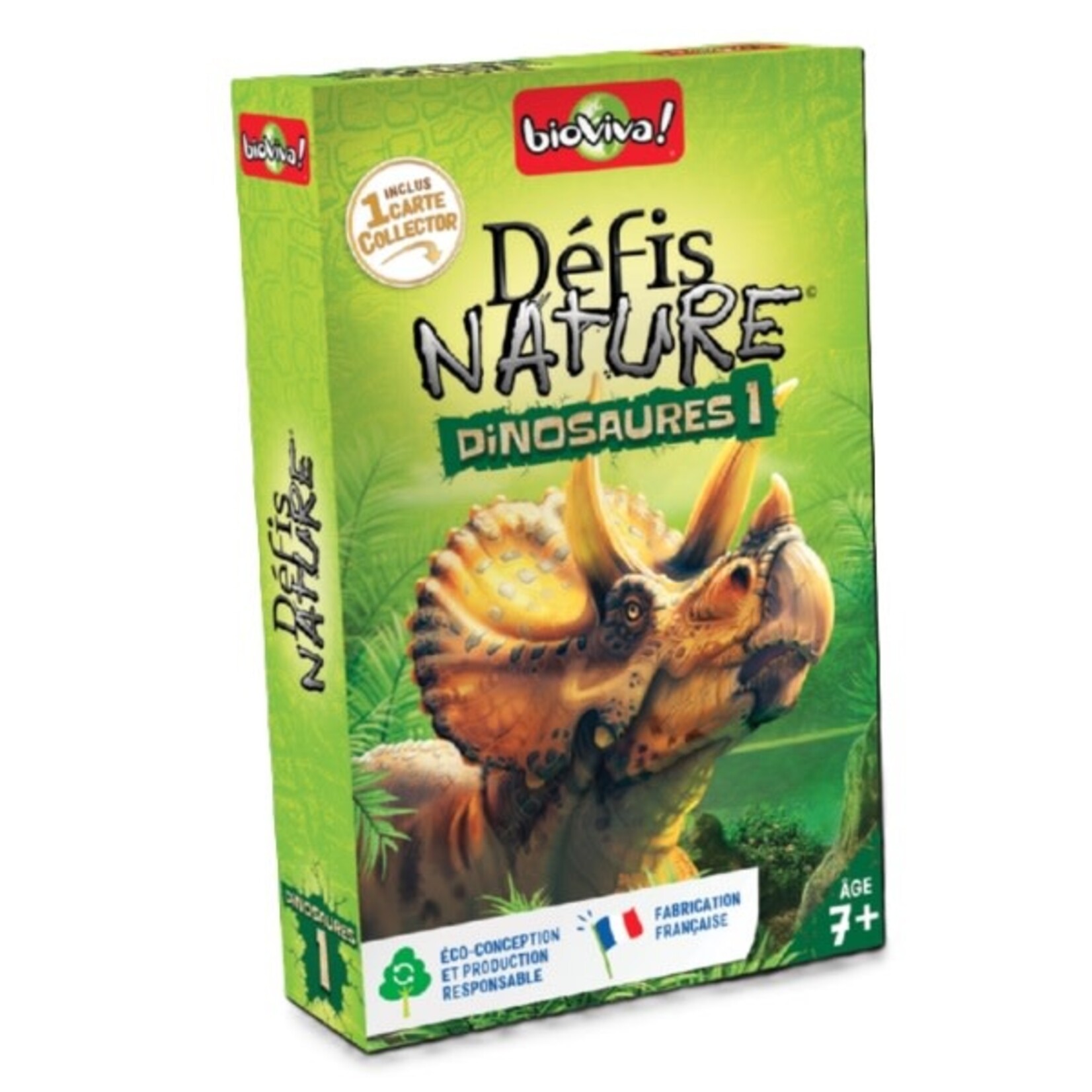 BioViva BIOVIVA- Jeu de cartes 'Défi-Nature - Dinosaures 1 VERT'
