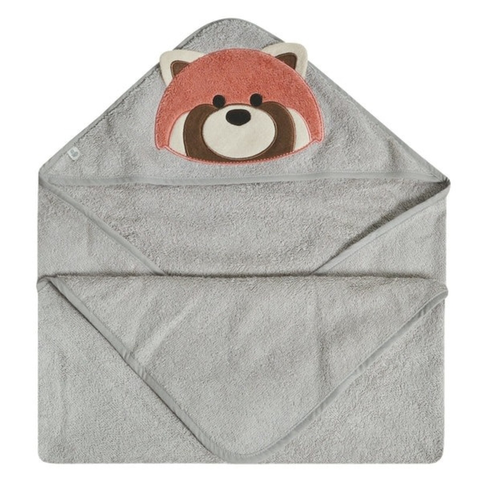 Perlimpinpin PERLIMPINPIN - Taupe hooded bath towel 'Red Panda'