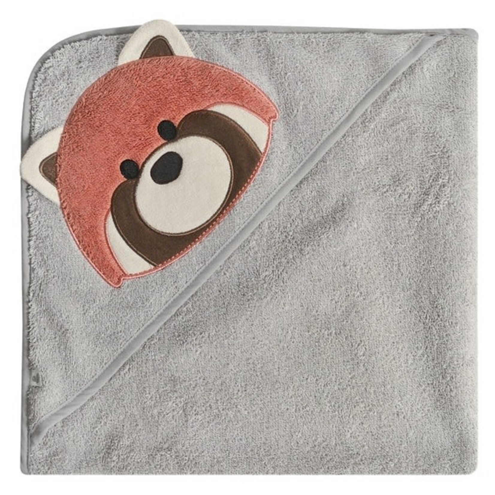 Perlimpinpin PERLIMPINPIN - Serviette de bain à capuchon taupe 'Panda Roux'