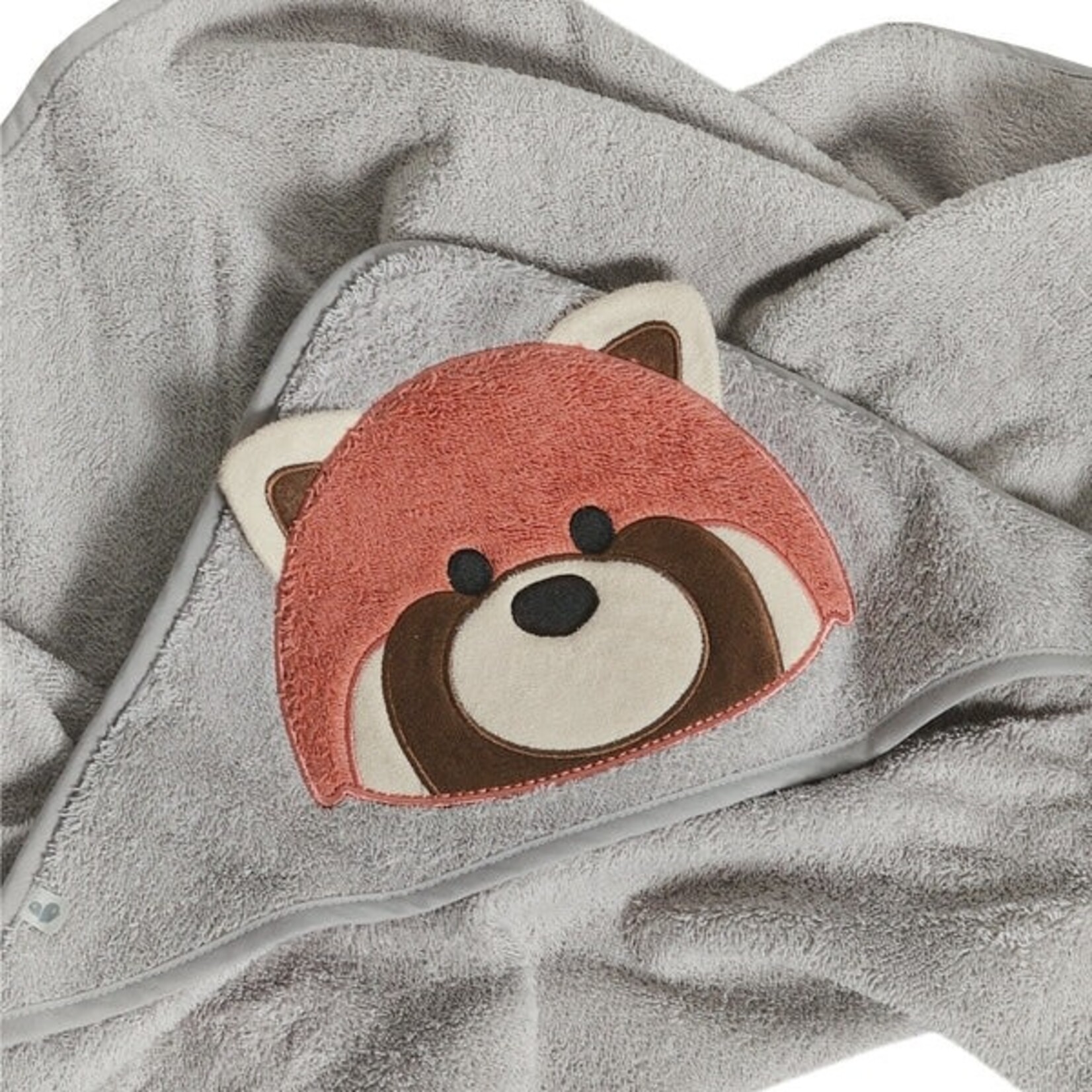 Perlimpinpin PERLIMPINPIN - Serviette de bain à capuchon taupe 'Panda Roux'