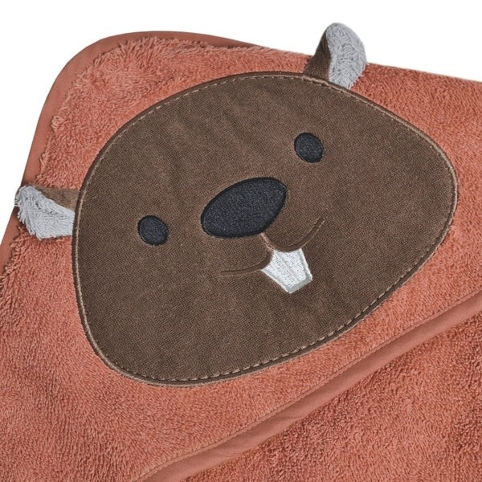 Perlimpinpin PERLIMPINPIN - Serviette de bain à capuchon cayenne 'Castor'