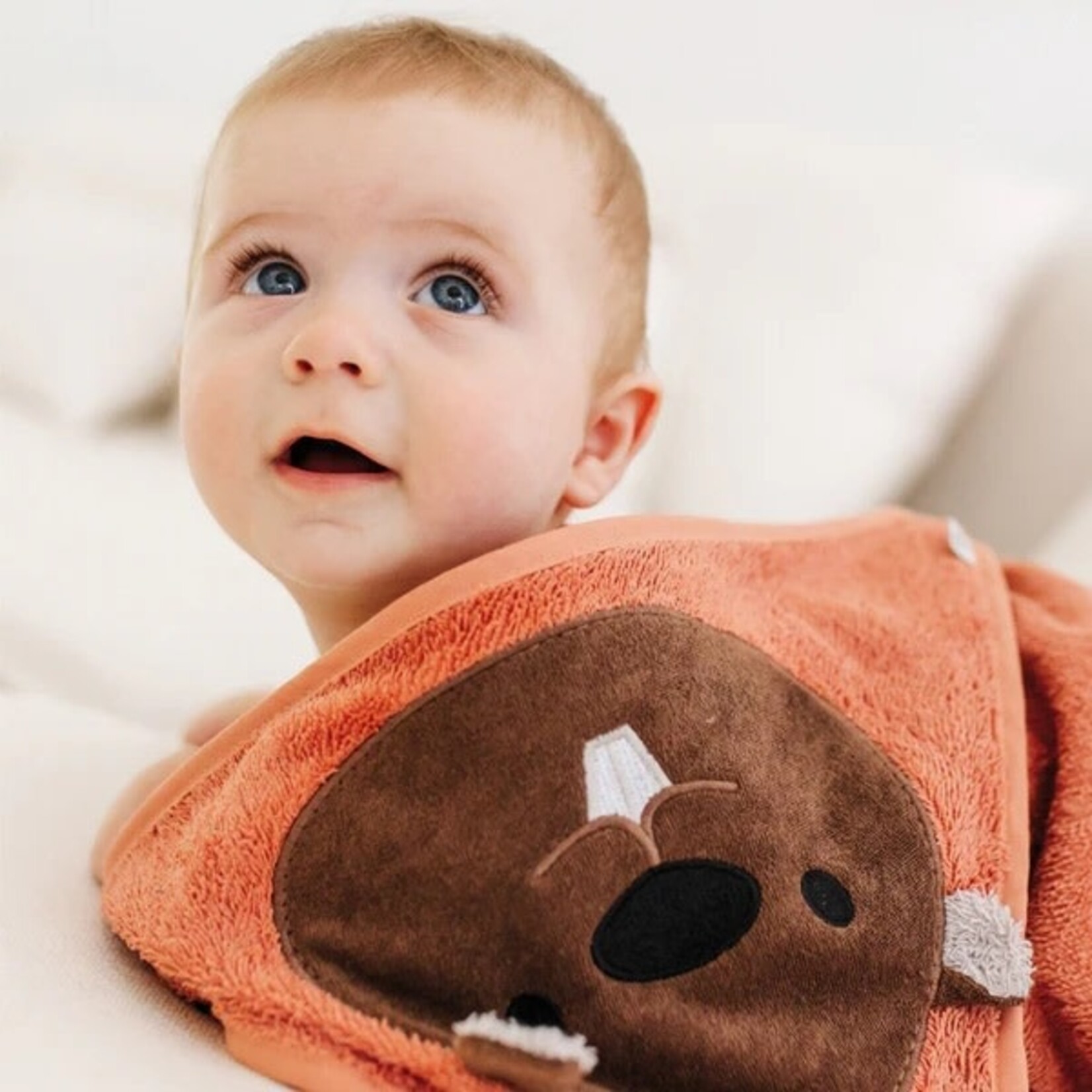 Perlimpinpin PERLIMPINPIN - Cayenne hooded bath towel 'Beaver'