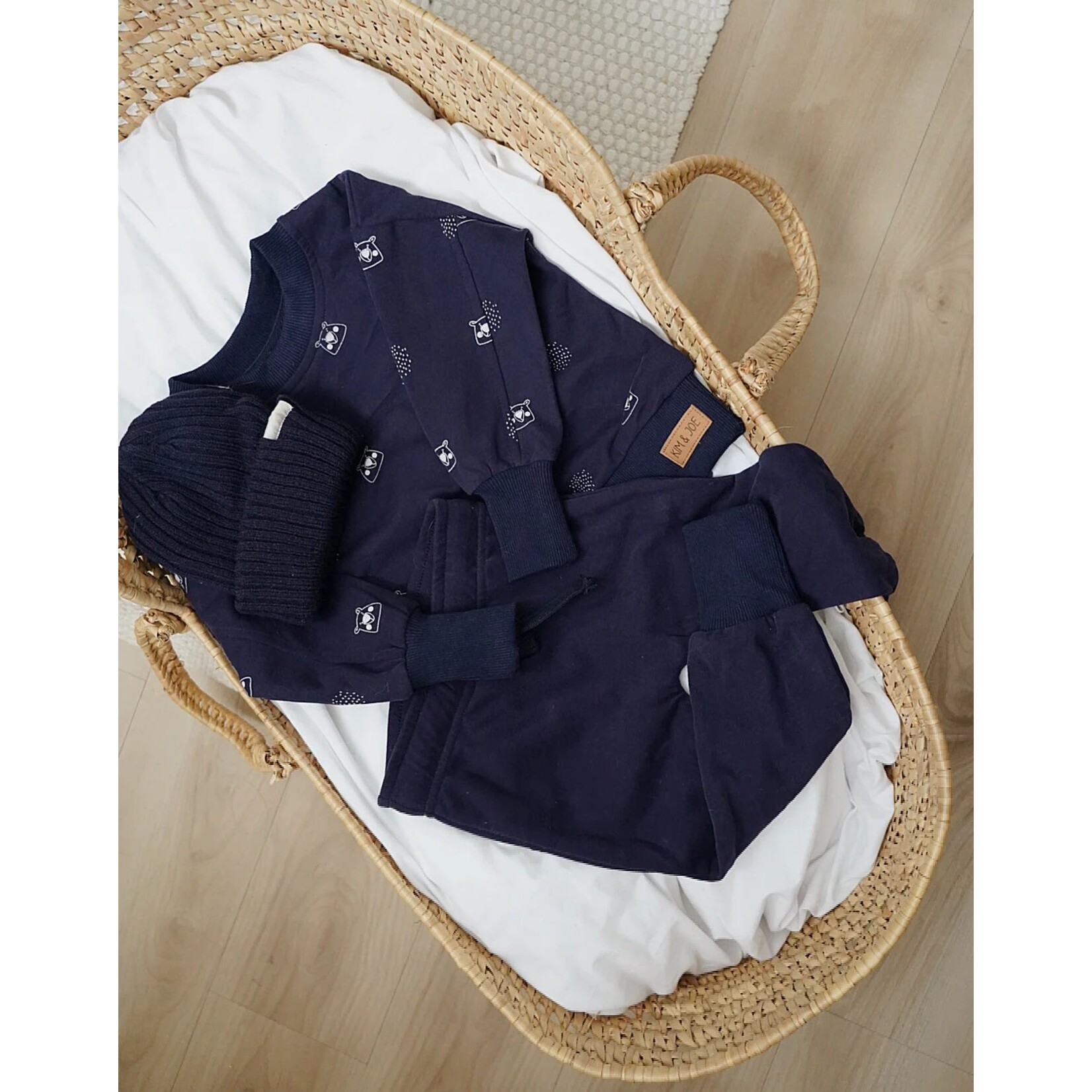 Kim et Joe KimEtJo - Navy blue evolutive crewneck with polar bear print