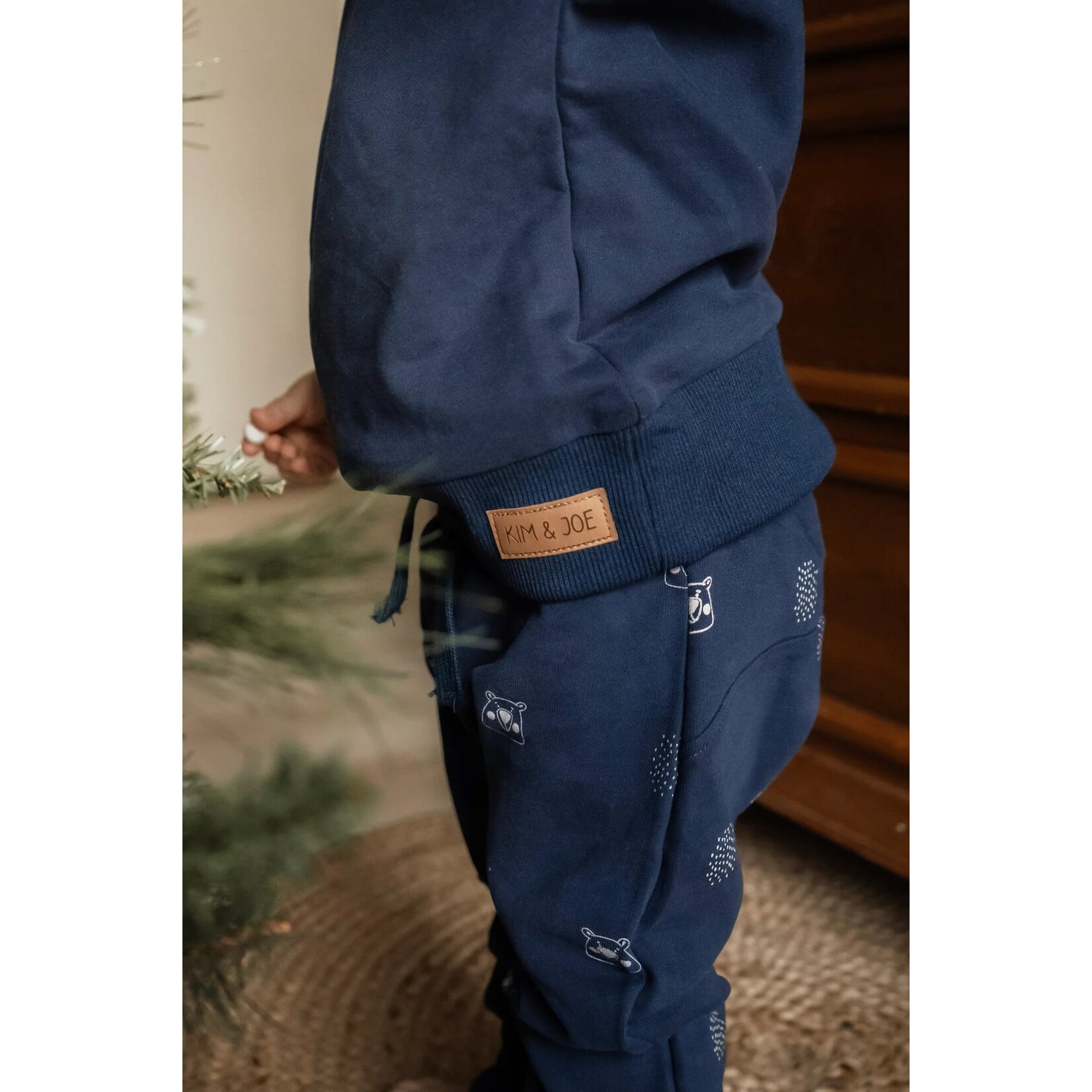 Kim et Joe KimEtJoe - Pantalon évolutif bleu marine imprimé ours polaires