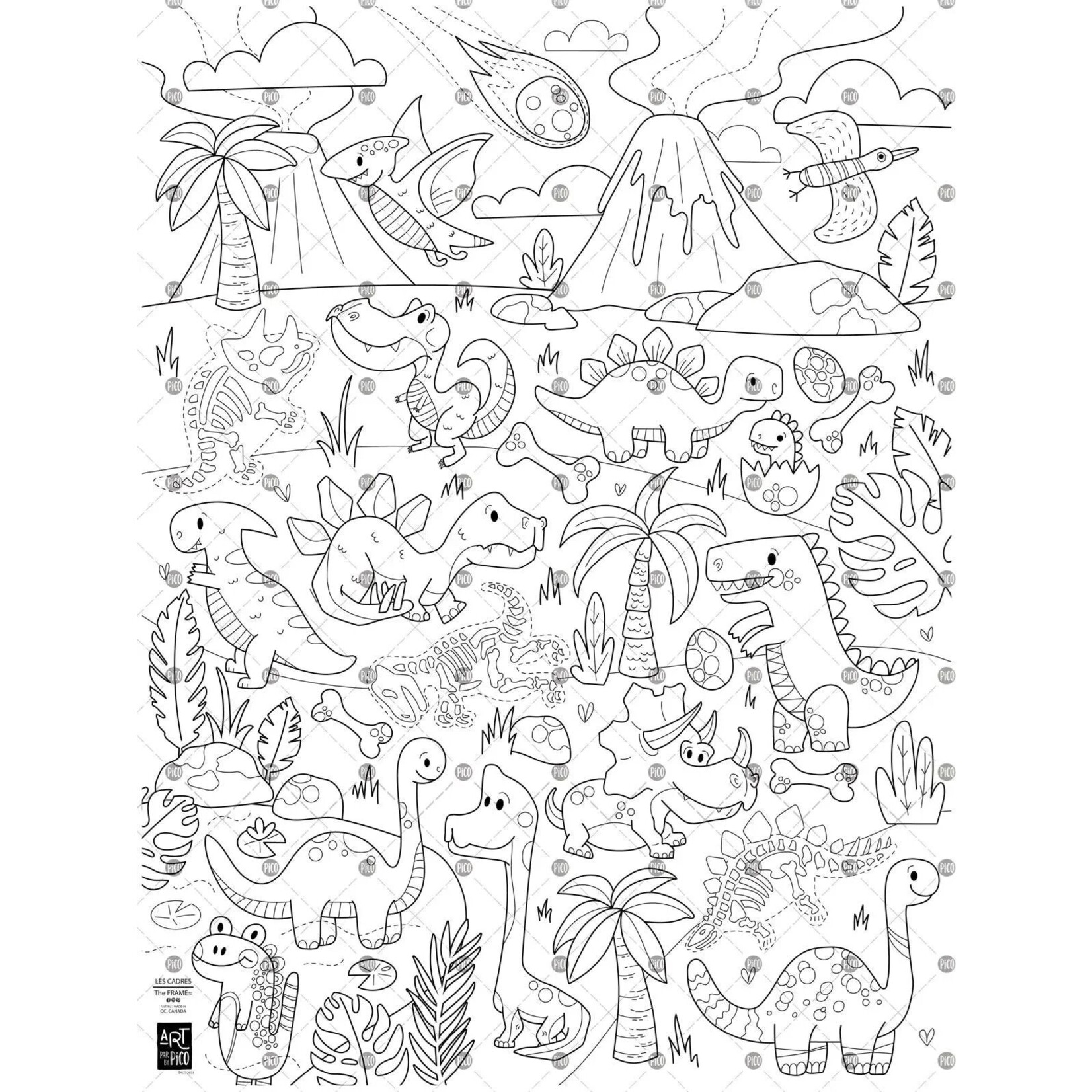 Pico PICO - Affiche géante à colorier - Les dinosaures