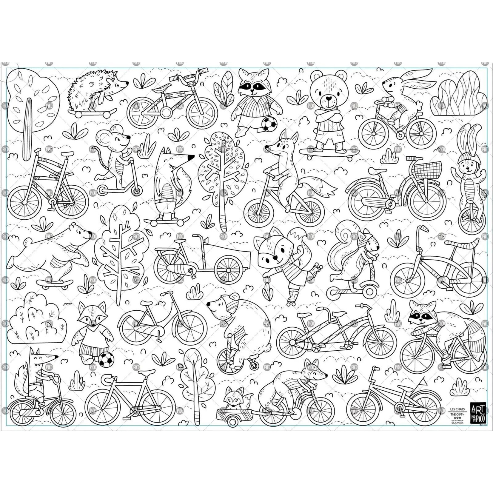 Pico PICO - Giant Coloring Poster - Bike ride
