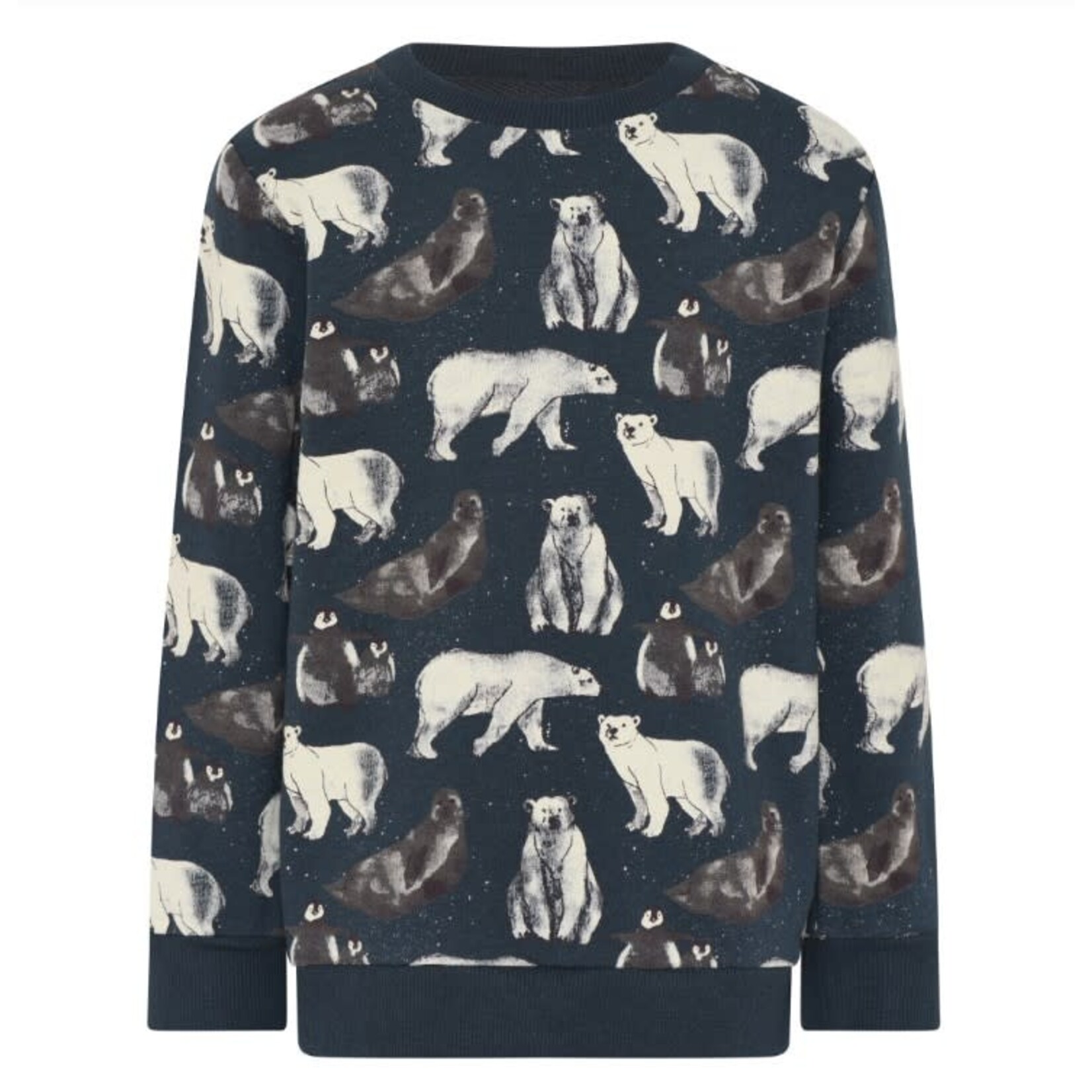Minymo MINYMO- Navy sweatshirt with polar bear and seal print