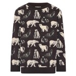Minymo MINYMO- Dark brown sweatshirt with polar bear and seal print