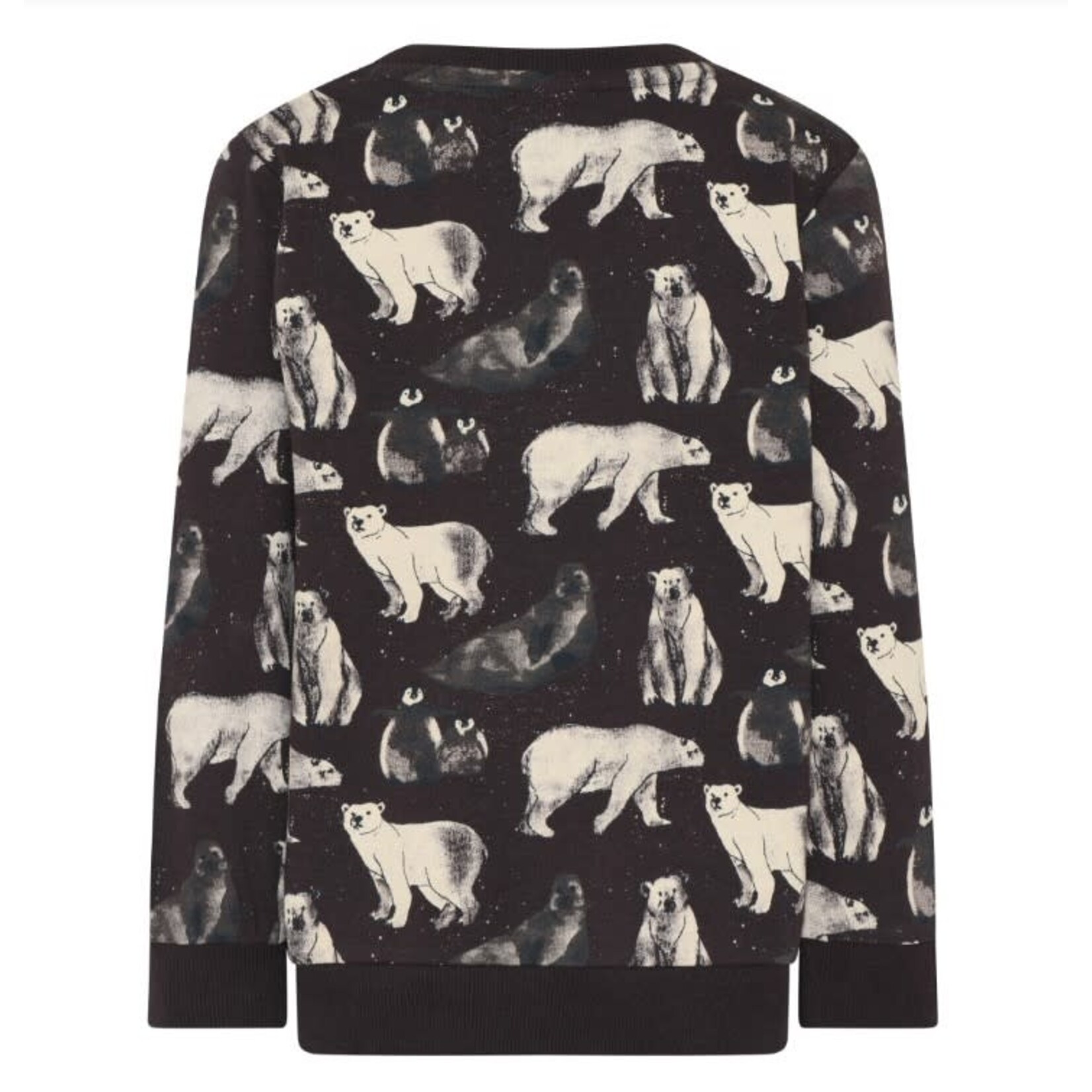 Minymo MINYMO- Dark brown sweatshirt with polar bear and seal print