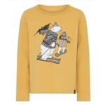 Minymo MINYMO - Dark yellow long-sleeved t-shirt with polar bear skiing print