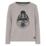 Minymo MINYMO - Sand coloured long-sleeved t-shirt with polar bear wearing ski goggles print