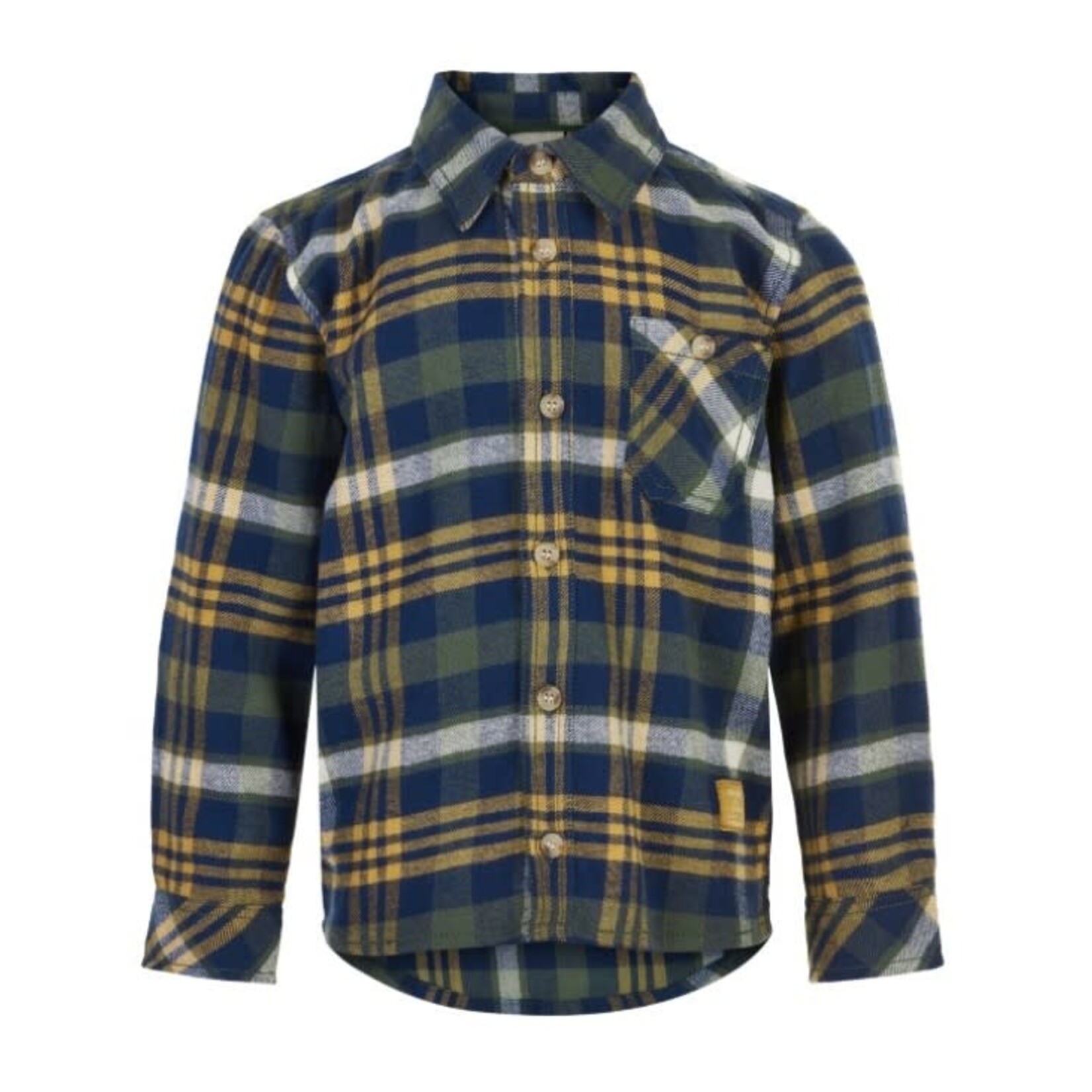 Minymo MINYMO - Chemise à carreaux bleu vert et jaune