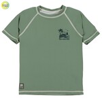 Nanö NANÖ - Short sleeve rashguard /swimming top - Oliver green 'Sea-Sun-Fun'