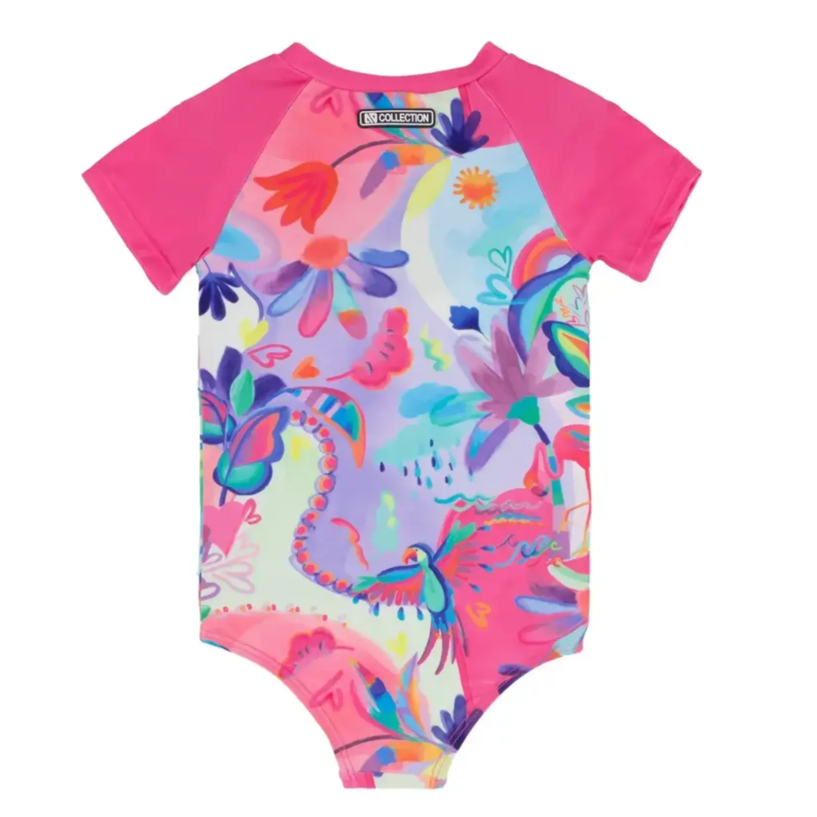 Nanö NANÖ - Maillot UV une-pièce aux couleurs vives à manches courtes avec imprimé fleural