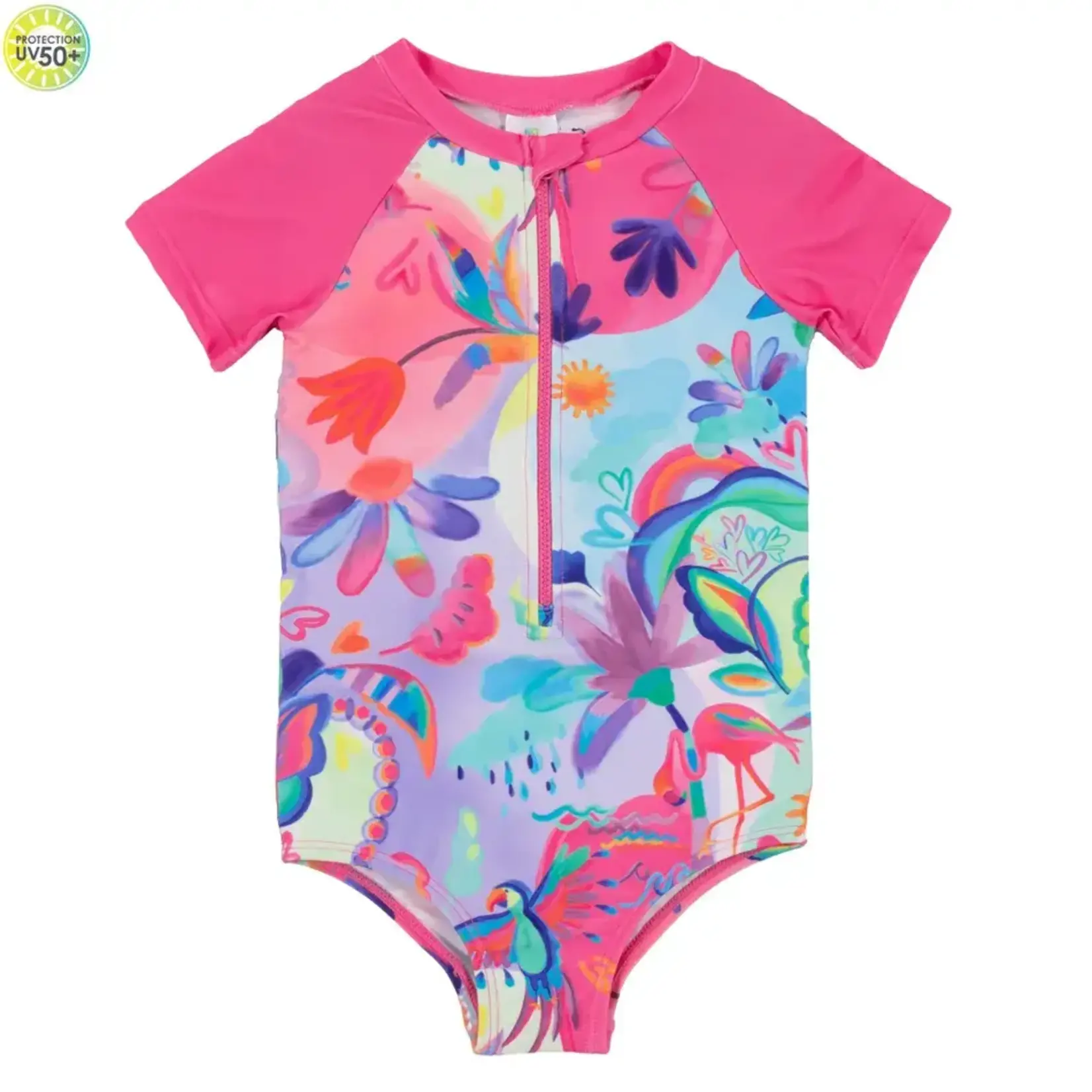 Nanö NANÖ - Maillot UV une-pièce aux couleurs vives à manches courtes avec imprimé fleural