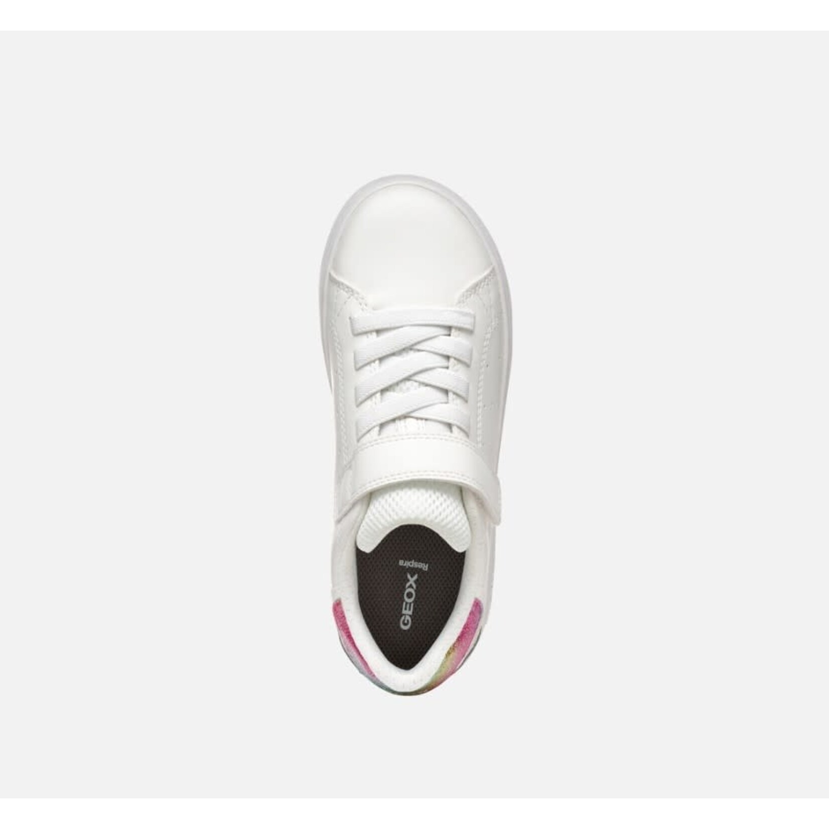 Geox GEOX - Chaussures de cuir synthétique 'Eclyper - Blanc/Paillettes colorées'