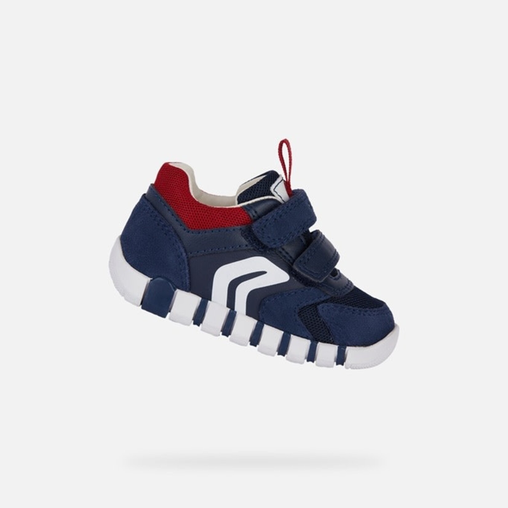 Geox GEOX - Chaussures de sport premiers pas 'B. Iupidoo- Suède et mesh - Navy/Dk red'