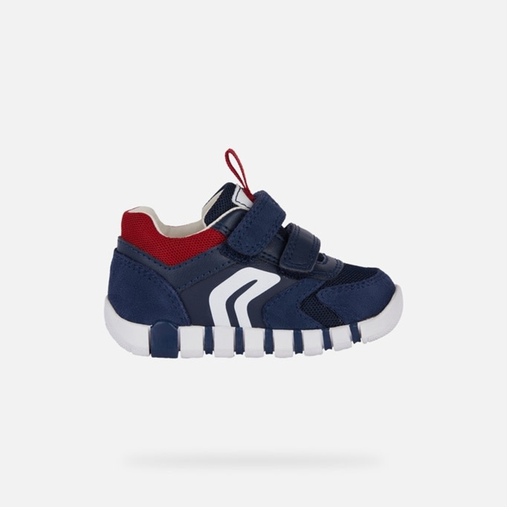 Geox GEOX - Chaussures de sport premiers pas 'B. Iupidoo- Suède et mesh - Navy/Dk red'
