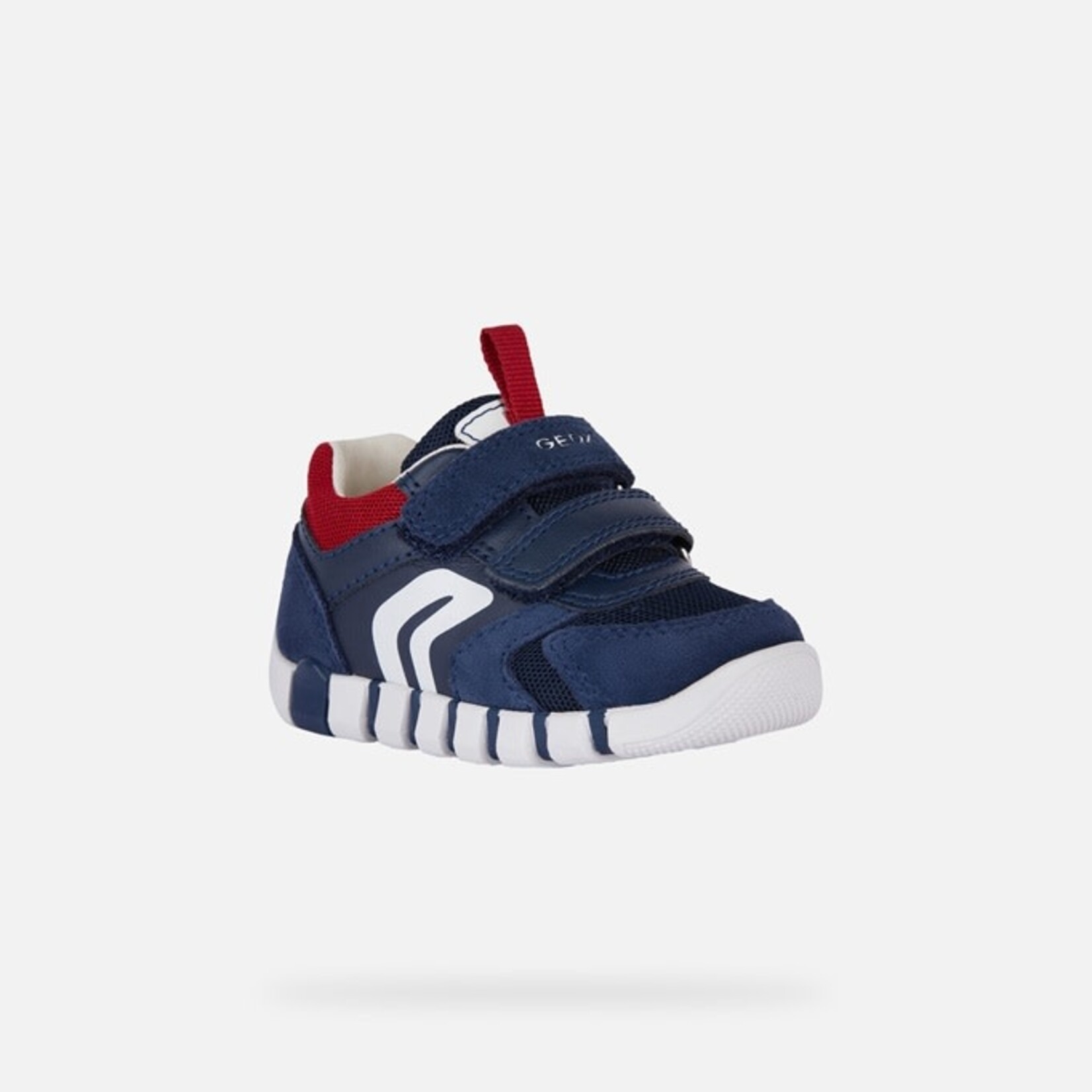 Geox GEOX - Chaussures de sport premiers pas 'B. Iupidoo- Suède et mesh - Navy/Dk red'