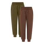 Minymo MINYMO - Ensemble de 2 pantalons jogging en coton biologique chocolat et kaki