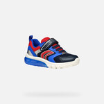 Geox GEOX - Sneaker with luminous sole 'J. Ciberdron C - Mesh + Geobuck' - Navy/Dark Red